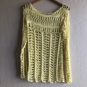 🔆SOLD - Yellow Crochet Cover Up Sweater